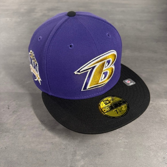 New Era Other - Hat‎ Club Baltimore Ravens New Era Cap 7 1/4 20th Anniversary Shield Crest Lamar